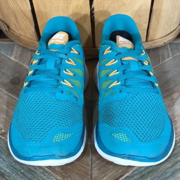 Nike Free 5.0 Turquoise Orange White 642199-303 Running Shoes Womens Size 6.5 - Picture 4 of 11